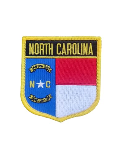 Ruoming 1 x Aufnäher mit Nord-Carolina-Flagge, zum Aufbügeln oder Aufnähen, bestickt, taktische Militär-Nationalstaatsflagge (North Carolina) von Ruoming