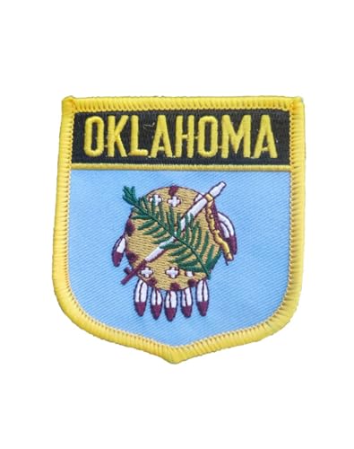 Ruoming 1 x Aufnäher mit Oklahoma-Flagge, zum Aufbügeln oder Aufnähen, bestickt, taktische Militär-Nationalstaatsflagge (Oklahoma) von Ruoming