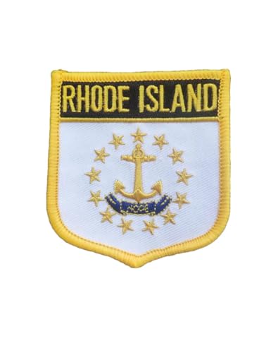 Ruoming 1 x Aufnäher mit Rhode Island-Flagge, zum Aufbügeln oder Aufnähen, bestickt, taktische Militär-Nationalstaatsflagge (Rhode Island) von Ruoming