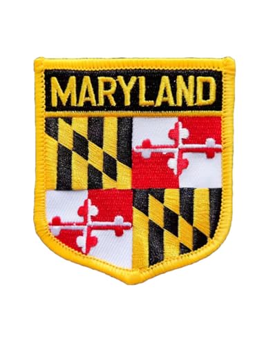 Ruoming 1 x Aufnäher mit Staatsflagge, zum Aufbügeln oder Aufnähen, bestickt, taktische Militär-Nationalstaatsflagge (Maryland) von Ruoming