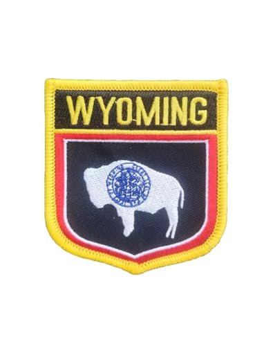 Ruoming 1 x Aufnäher mit Staatsflagge, zum Aufbügeln oder Aufnähen, bestickt, taktische Militär-Nationalstaatsflagge (Wyoming) von Ruoming