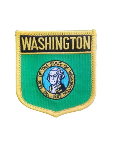 Ruoming 1 x Aufnäher mit Washington-Fahne zum Aufbügeln oder Aufnähen, bestickt, taktische Militär-Nationalstaatsflagge (Washington) von Ruoming