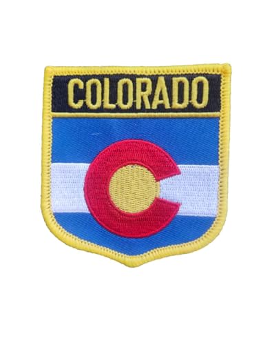 Ruoming 1 x Colorado-Flagge, zum Aufbügeln oder Aufnähen, bestickt, taktische Militär-Nationalstaatsflagge (Colorado) von Ruoming