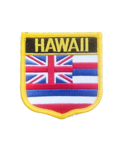 Ruoming 1 x Hawaii-Flagge, zum Aufbügeln oder Aufnähen, bestickt, taktische Militär-Nationalstaatsflagge (Hawaii) von Ruoming