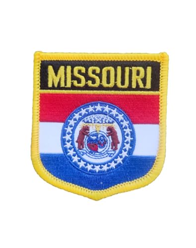 Ruoming 1 x Missouri-Flagge, zum Aufbügeln oder Aufnähen, bestickt, taktische Militär-Nationalstaatsflagge (Missouri) von Ruoming