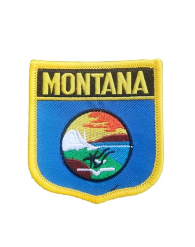 Ruoming 1 x Montana-Flagge, zum Aufbügeln oder Aufnähen, bestickt, taktische Militär-Nationalstaatsflagge (Montana) von Ruoming