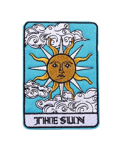 Tarotkarte Stickerei DIY Zubehör Sonne Mond Tier Patches Aufkleber (Tarot 9) von Ruoming