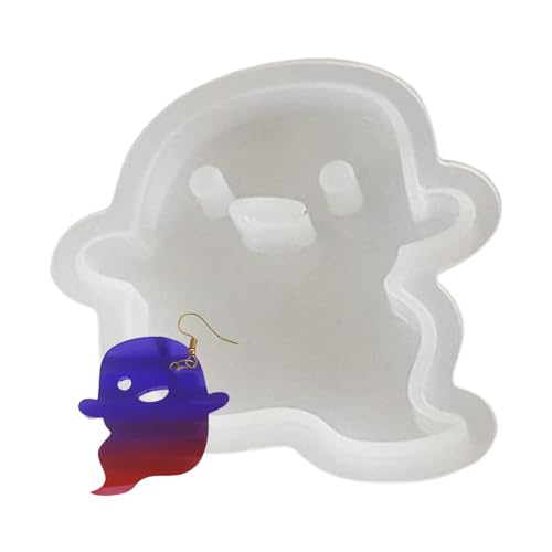 Rurunklee Halloween-Ohrring-Harzformen aus Silikon – -Geist, Ohrring, Epoxidharz, Schmuckform, Halloween-Ohrring-Harz-Silikonformen, baumelnde Formen für Epoxidharz, Gießen, von Rurunklee