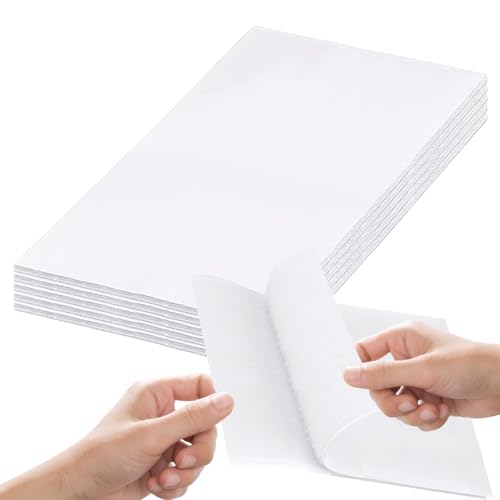 Rusoz Großes Format Klettband Selbstklebend Weiß, 4 Paare Klettverschluss Selbstklebend Ndustrie 10cm x 20cm Klebepads Doppelseitig Keine NägelKlett Klebeband Für Craft DIY, Heim, Büro von Rusoz