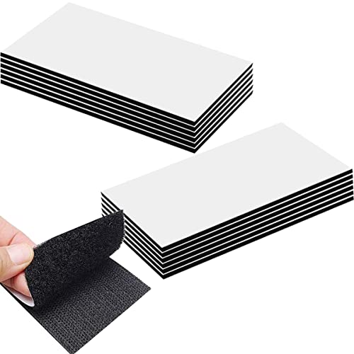 Rusoz Klettverschluss Selbstklebend Extra Stark, 12 Paare Klett Klebeband Schwarz Foto Klebepads 5cm x 10cm Nylon Mit Flauschband und Hakenband Geeignet Für Papier Kunststoff Glas Und Metall von Rusoz