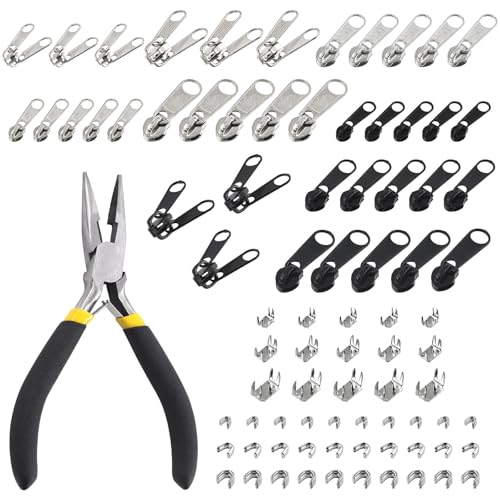 Rustark 85Pcs #3#5#8 Zipper Repair Kit Zipper Replacement Zipper Repair Zipper Pull Replacement and Zipper Stops with Zipper Install Pliers Tool for Bag Luggage Tents von Rustark