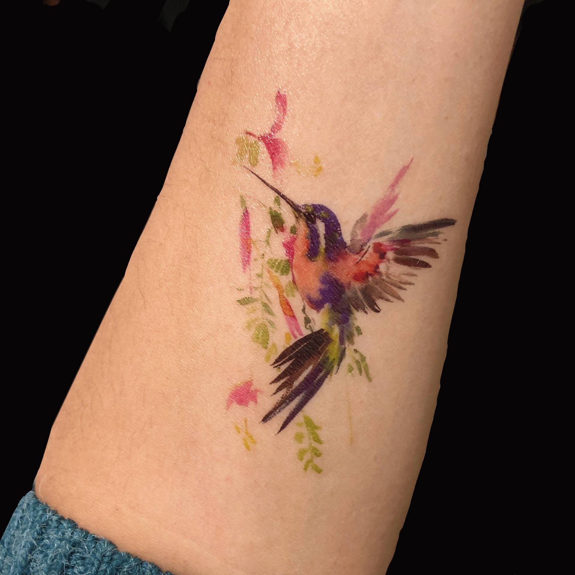 Kolibri Tattoo, Temporäres Wasserdichtes Tattoo von RusticSensation