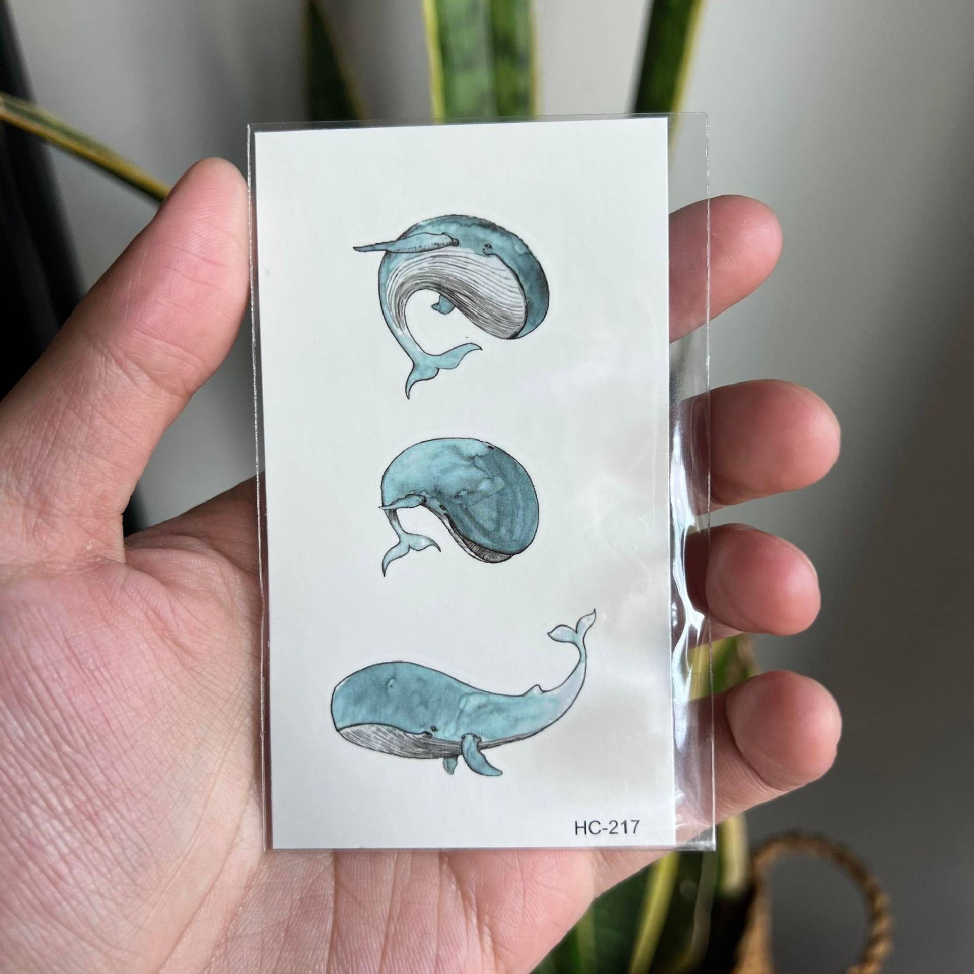 Wal Wasserdichtes Tattoo, Temporäres 3 Wale Super Süße Blauwale von RusticSensation