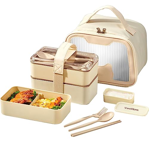 Ruucy Lunch Box Kit, 1440 ml Brotdose Erwachsene Kinder mit Fächern + Lunchtasche + Salad Dressing Container, Auslaufsichere Bento Boxen mit Gabel und Löffel für Arbeit, Büro, Schule von Ruucy