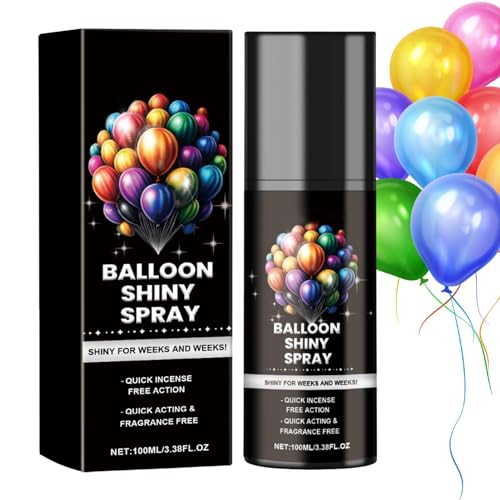 Ruwshuuk Ballonglanz-Spray, 100 ml, glänzendes Finish, Ballon-Glanzverstärker, glänzendes Glanzspray, Ballonspray für Ballons zum Glänzen und länger halten von Ruwshuuk
