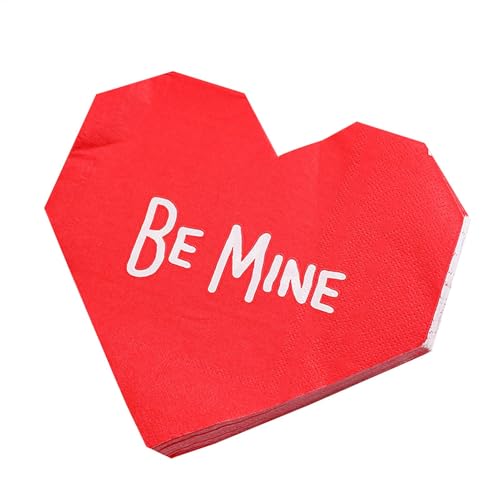 Ruwshuuk Love Hearts Dinner-Handserviette, Valentinstag-Seidenpapier | 20 Stück Kosmetiktücher-Gästeservietten | 2-lagige weiche Serviette aus Seidenpapier für Partys, Hochzeiten und Feiern von Ruwshuuk