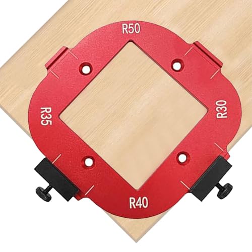 Ruwshuuk Radius Jig Router Template | Halber Eckradius Routing Schablone Abnehmbare Klemme, sichere halbe Eckführung mit abnehmbarer Klemme für Holzbearbeitung von Ruwshuuk