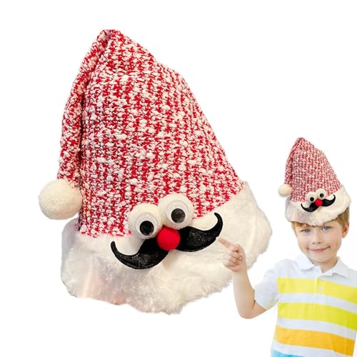 Ruwshuuk Süße Weihnachtsmütze, Weihnachtsmütze für Kinder, Niedliche rote Weihnachtsmannmütze mit Pailletten, Holiday Decor Unisex Hirschgeweih Weihnachtsmann Weihnachtstuch für Damen und Herren von Ruwshuuk