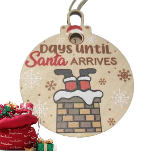 Ruwshuuk Weihnachten Countdown Ornament, Countdown Adventskalender Dekorationen, Holz Countdown Kalender Dekoration für Weihnachtsbaum Wohnzimmer von Ruwshuuk