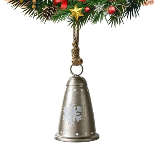 Ruwshuuk Weihnachtsglocken aus Metall, Glocken Weihnachtsdekoration | Vintage Eisenglocken | Eisen-Metallglocken-Ornamente, hörbare Glocken mit Juteseil für Weihnachtsbaum, Weihnachtsglockengirlande von Ruwshuuk