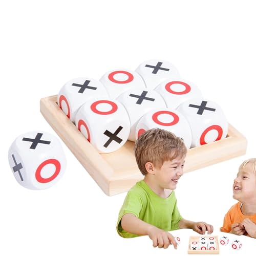 Ruyeiig XOXO-Spiel aus Holz,XOXO-Spiel für Kinder | X- und O-Denkaufgabe,Klassische Strategie-Gehirnpuzzlespaß, interaktive hölzerne Lernbrettspiele für und Mädchen von Ruyeiig