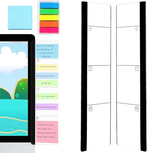 Ruzister 2 Stück Büro-Schreibtisch-Zubehör, Monitor, Memoboard, Computer-Nachrichtentafel, Bürobedarf für Damen/Herren, Computer-Haftnotizenhalter mit Haftnotizen von Ruzister