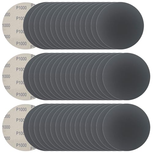 15,2 cm, 50 Stück, Nass- und Trockenschleifscheiben, 1000er-Körnung, Schleifpapier, Automobil, Holz, Metall, Polieren und Schleifen, Siliziumkarbid-Schleifpapier für Exzenterschleifer (Körnung 1000) von Rvetol