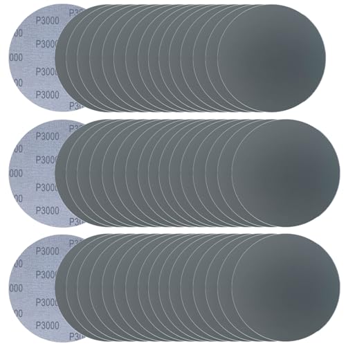 Schleifscheiben für Exzenterschleifer (Körnung 3000), 15,2 cm, 50 Stück, 3000er Körnung, für Auto, Holz, Metall, Polieren und Schleifen, Siliziumkarbid-Schleifpapier für Exzenterschleifer von Rvetol