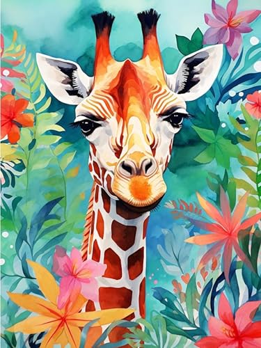 Rvhulwa 5D Diamond Painting Erwachsene Giraffe Diamant Painting Bilder Erwachsene, DIY Crystal Strass Stickerei Painting Diamon Painting Bilder Wand Dekor Tier Giraffe Diamanten Painting 30x40cm von Rvhulwa