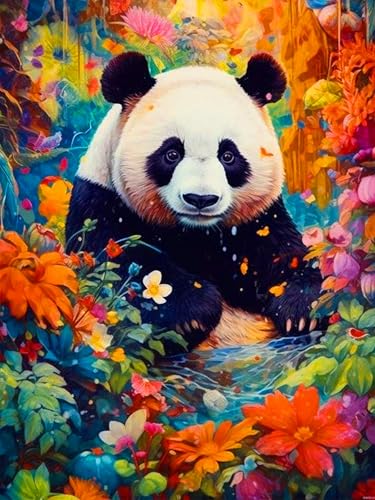 Rvhulwa 5D Diamond Painting Erwachsene Panda Diamant Painting Bilder Erwachsene, DIY Crystal Strass Stickerei Painting Diamon Painting Bilder Wand Dekor Tier Panda Diamanten Painting 30x40cm von Rvhulwa