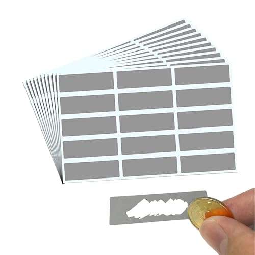 150 Stück Rubbeletiketten zum Aufkleben, 48x15mm rechteckig Scratch off Sticker, Rubbellose Selber Machen(Silber) von Rwoythk