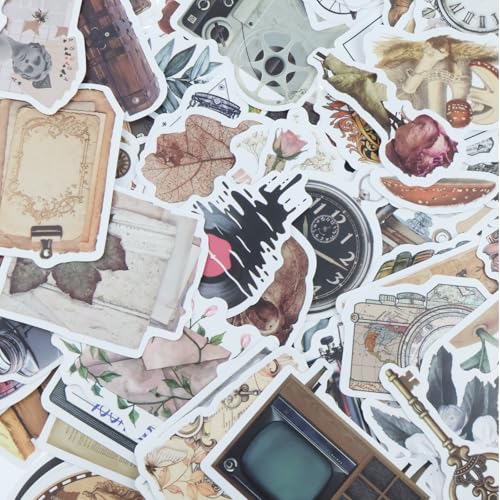 Vintage Scrapbooking Sticker Set, 200 Stück Blumenaufkleber Schmetterling Washi für DIY Fotoalbum Tagebuch Notizbuch Retro Deko-Sammelalbum Zubehör von Rwoythk