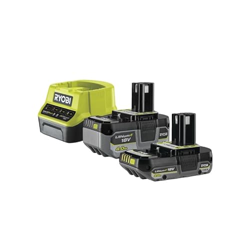 Ryobi 2 Akkus 18 V OnePlus 4,0 Ah und 2,0 Ah, Batterie Ladegerät, Akku RC18120-242X von Ryobi