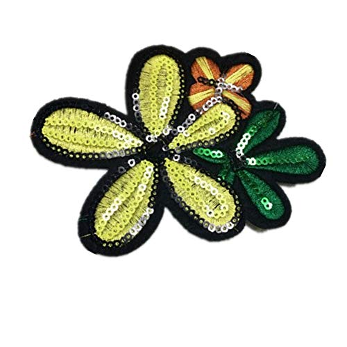 AufnäHer Kinder AufbüGler Kinder Applique Blumen Nähen Auf Patches Und Abzeichen Abzeichen und Aufnäher aufbügeln Spitzenkragen yellow von Rysmliuhan Shop