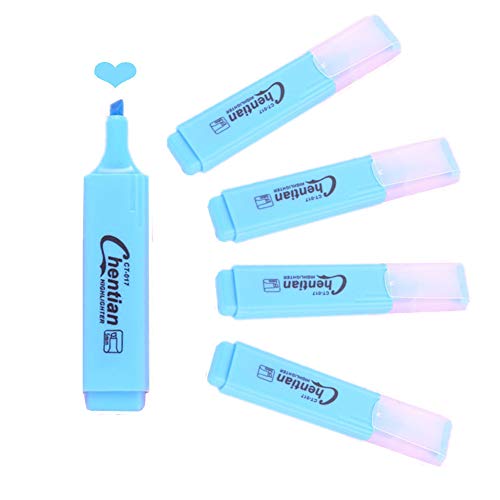 Rysmliuhan Shop Textmarker Pastell Leuchtstifte Farbe Stifte Textmarker Stifte Für Erwachsene Textmarker Marker Stifte Textmarker Stift blue5pcs von Rysmliuhan Shop