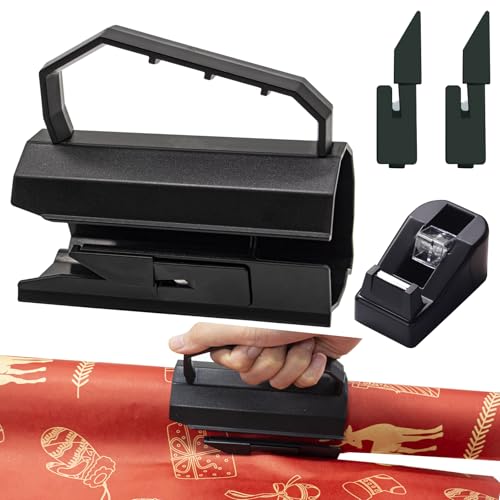 Ryvera Geschenkpapier Schneider für Rollen, Weihnachten Wrapping Paper Cutter, Geschenkpapierschneider, Papierschneider Rollenschneider Gift Wrap Cutter, Verpacken Zubehör für Weihnachten Geburtstag von Ryvera