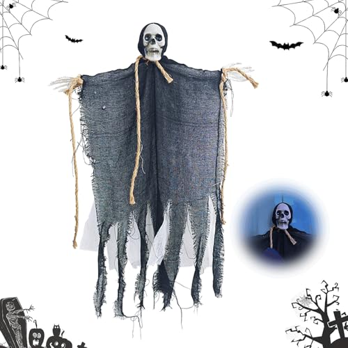 Ryvera Halloween Deko Gruselig, Hängedekoration Horror Halloweendeko 70x90cm Halloween Sensenmann Hängegeister für Spukhaus-Requisiten, Partyzubehör für Garten Tür Outdoor Außen Halloween Dekorationen von Ryvera