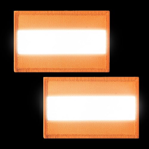 Ryvera Reflektierende Sicherheitsflicken, 2Pcs Reflektor Patch Klett, Reflektierende Patches Klett Leuchtend Reflektierender Aufnäher Reflektorband für Nachtsport,Arbeitskleidung,Regenjacken,Wanderer von Ryvera