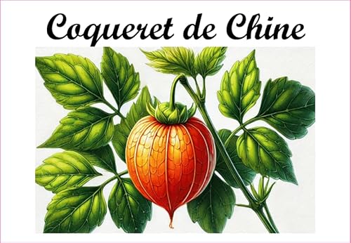 Coqueret-de-Chine Vinyl-Etiketten für Konserven, 52 x 75 mm, 12 Stück, hausgemacht von S A F I R M E S