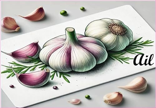 Knoblauch Etiketten aus Vinyl für Konserven, 52 x 75 mm, 12 Stück, hausgemacht von S A F I R M E S