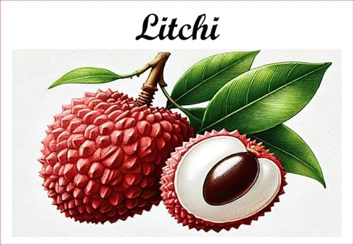 Litchi Etiketten aus Vinyl für Konserven, 52 x 75 mm, 12 Stück, hausgemacht von S A F I R M E S