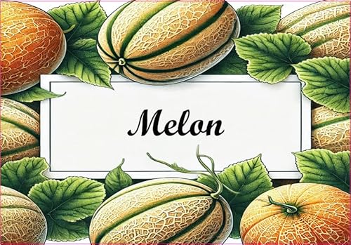 Melone Vinyl-Etiketten für Konserven, 52 x 75 mm, 12 Stück, hausgemacht von S A F I R M E S