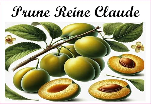 Prune-Reine-Claude Etiketten aus Vinyl für Konserven, 52 x 75 mm, 12 Stück, hausgemachte Marmelade von S A F I R M E S