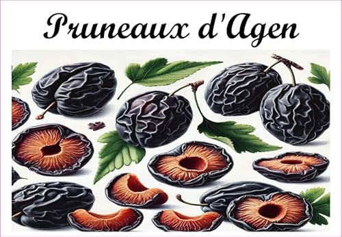 Pruneaux-d'Agen Etiketten aus Vinyl für Konserven, 52 x 75 mm, 12 Stück, selbstgemachte Marmelade von S A F I R M E S