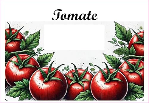 Tomaten-Etiketten aus Vinyl für Konserven, 52 x 75 mm, 12 Stück, selbstgemachte Marmelade von S A F I R M E S