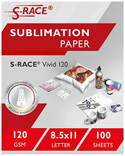 S-RACE Sublimationspapier Vivid 120 8.5 x 11 (Letter size) Standard (100 Blatt) von S-RACE