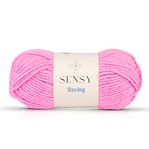 Sensy Roving Yarn, 3.5 oz, 132 Yards, Gauge 5 Bulky (Neon Pink) von S SENSY