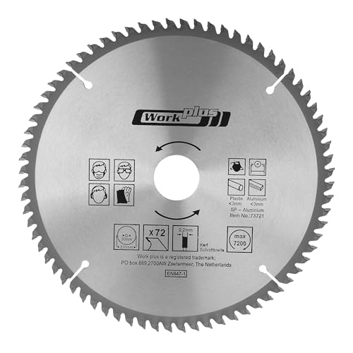 HM Kreissägeblatt | Ø 160-400mm wählbar | für Aluminium & Kunststoff | 30mm Bohrung | für Handkreissäge, Tischkreissäge, Kappsäge & Holzsäge (Ø 210 mm - 72 Zähne) von S&S-Shop