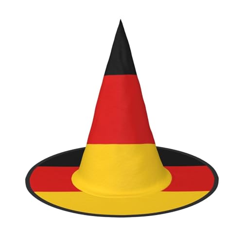 SAAKE Deutsche Flagge Druck Karneval Halloween Hexenhut Faltbar Dekor Party Zubehör Mottopartys Cosplay von SAAKE