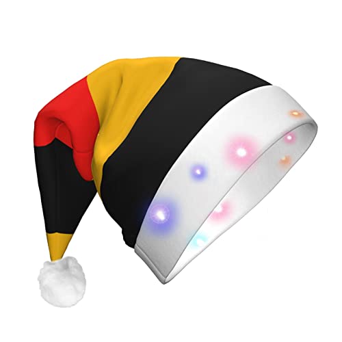 Weihnachtsmütze mit Deutschland-Flagge, Weihnachtsmann, LED, beleuchtet, Unisex, lustig, geeignet von SAAKE